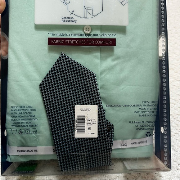 Saddlebred Easy Care Dress Shirt with Tie Men’s Size L - Picture 5 of 5